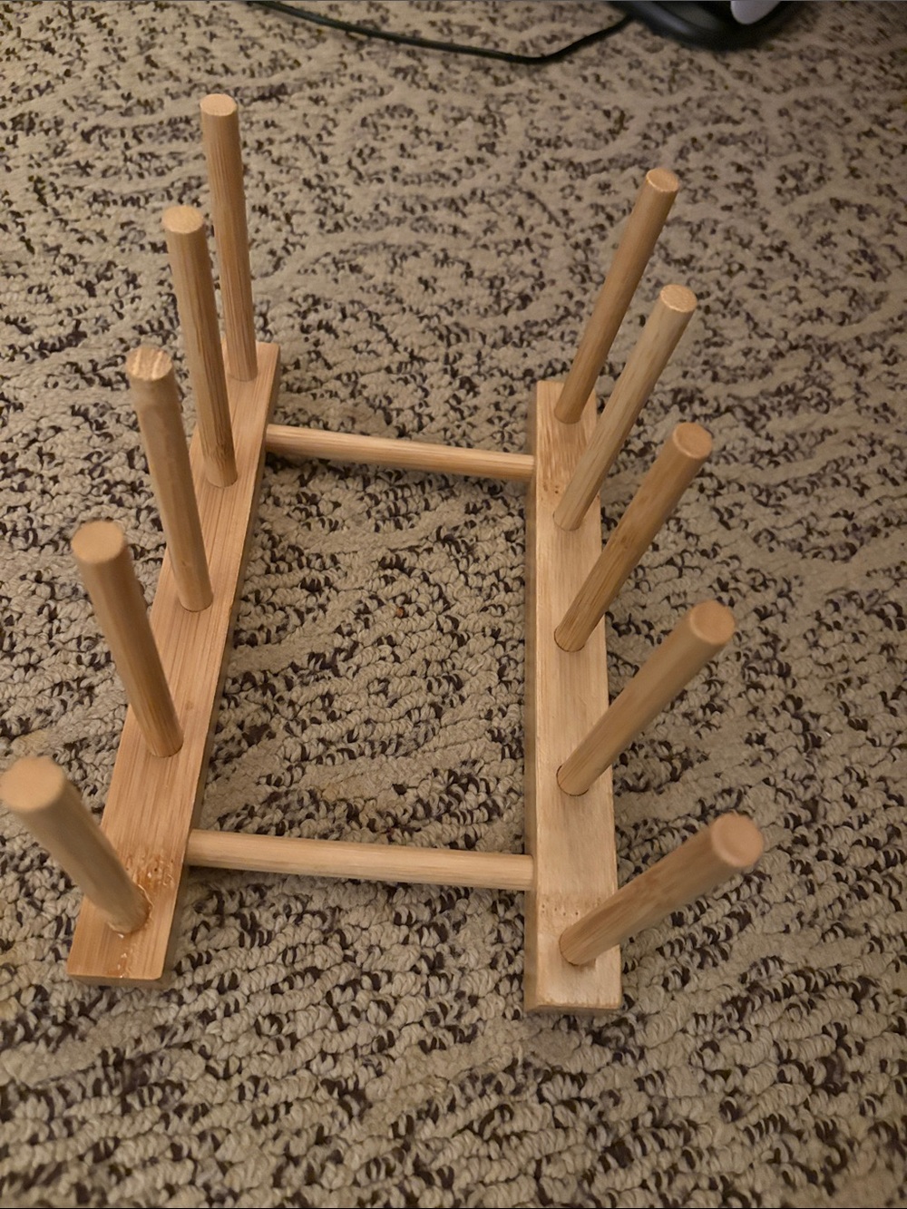 Natural Bamboo Plate Rack Organizer - Home Storage & Organisation